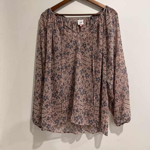 CAbi Tops - CABI Sheer Floral Boho Cottagecore Blouse Size L